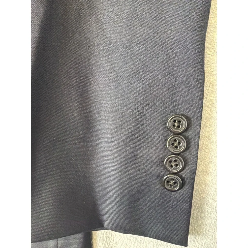 Jos A Bank Signature Collection Navy Blue 100% Wool 2 Button Blazer Jacket 41 LG